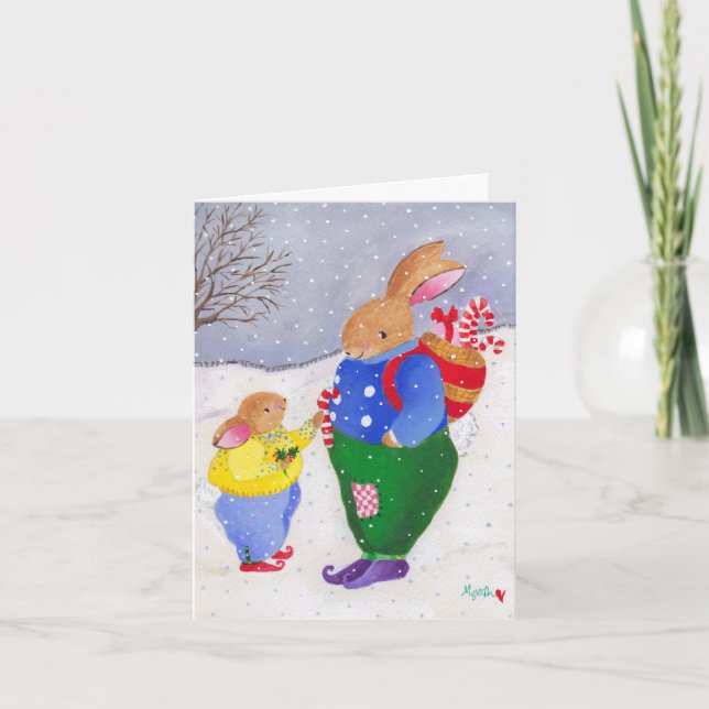 Christmas Bunnies Card (Front)