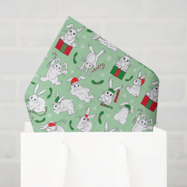 Christmas Bunnies Tissue Paper (Gift Bag)