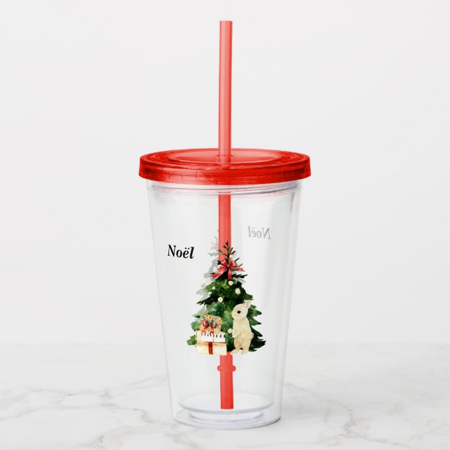 Christmas Bunny Acrylic Tumbler (Front)