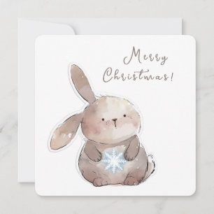 Christmas Bunny and Snowflake, personalized Invitation