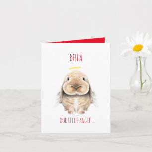Christmas Bunny Angel, Personalised Christmas Card