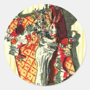 Christmas Bunny Classic Round Sticker