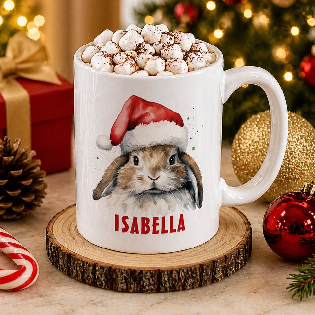 Christmas Bunny Personalized Kids Mug (Christmas Mug)