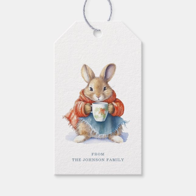 Christmas Bunny Rabbit Gift Tags (Front)