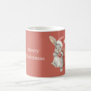 Christmas Bunny Rabbit Santa Hat Bag Coffee Mug