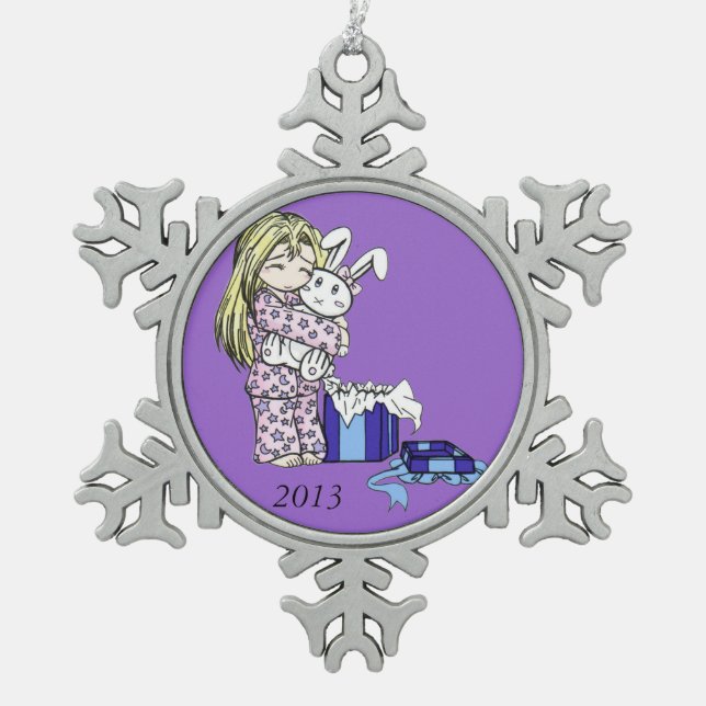 Christmas Bunny Snowflake Ornament (Front)