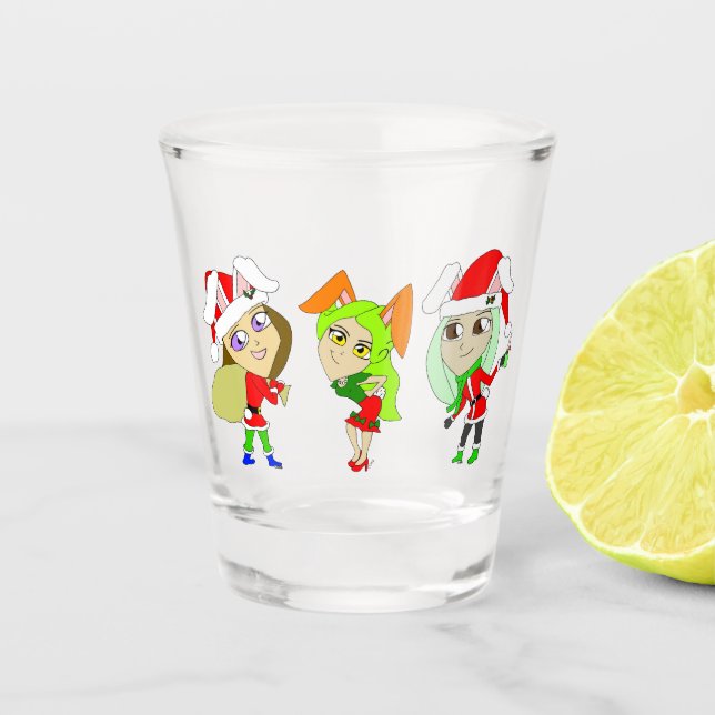 Christmas Bunnygirls   Shot Glass (Front)