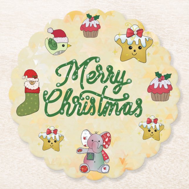 Christmas bunt paper coaster (Front)