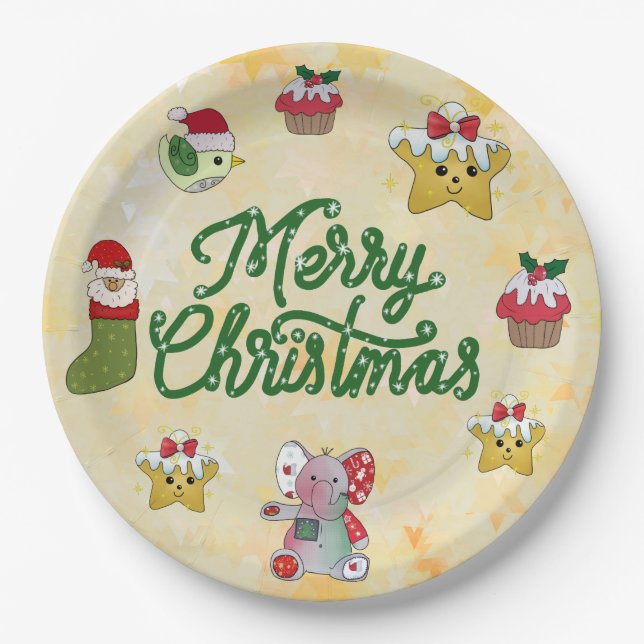 Christmas bunt paper plate (Front)
