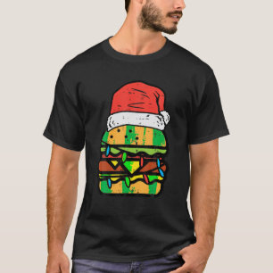 Christmas Burger Santa Funny Xmas Food Lover Men W T-Shirt