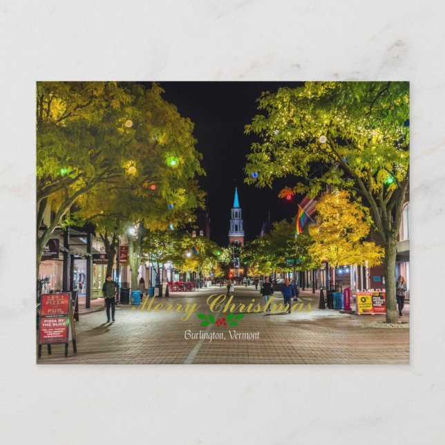 Christmas Burlington, Vermont Postcard (Front)