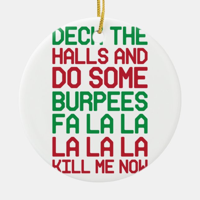 Christmas Burpees Ceramic Ornament (Front)