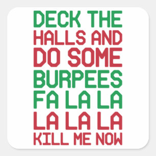 Christmas Burpees Square Sticker