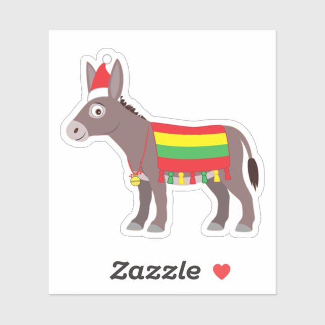 Christmas Burro Cartoon (Sheet)