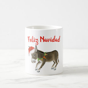 Christmas Burro Feliz Navidad Customizable Coffee Mug