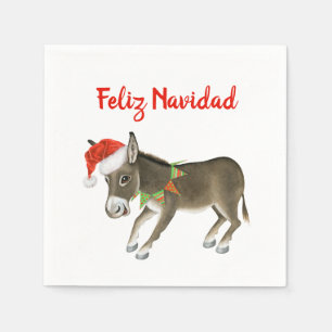 Christmas Burro Feliz Navidad Customizable Napkin