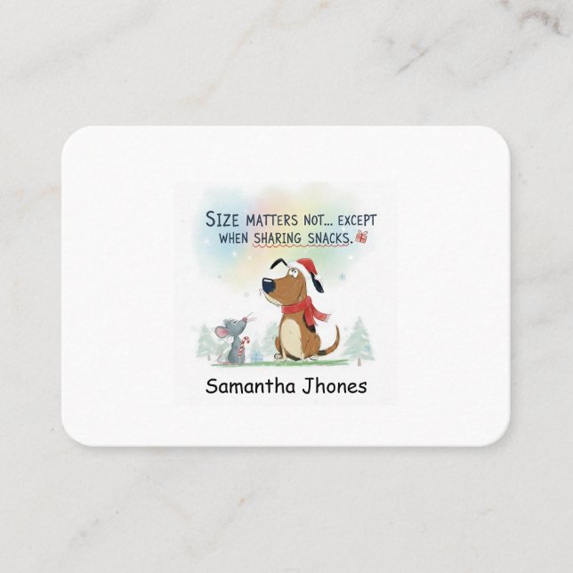 Christmas business card  funny dog  (Front)