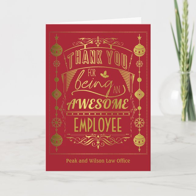 Christmas Business Employee Staff Holiday Card (Front)