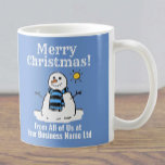 Christmas Business Gift Snowman Design Coffee Mug<br><div class="desc">Christmas snowman business gift mug with a personal message from the business to the customer. Design features a snowman in a winter's setting. Gift for a business customer.</div>