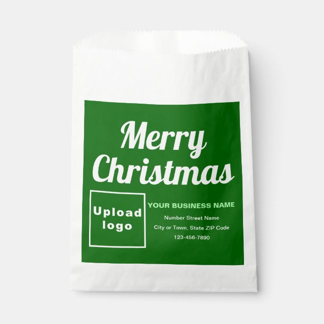 Christmas Business Green Background Paper Bag (Front)