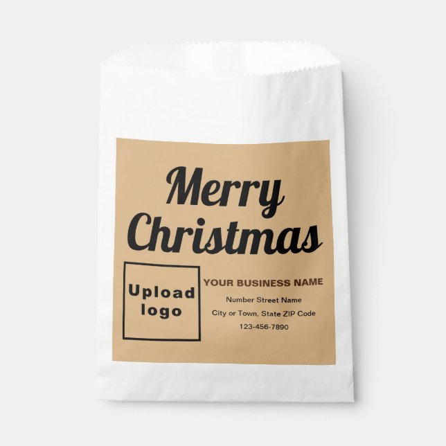 Christmas Business Light Brown Background Favour Bag (Front)