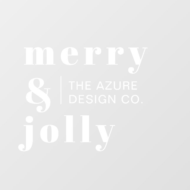 Christmas Business Merry and Bright Modern Window  Window Cling (Sheet)