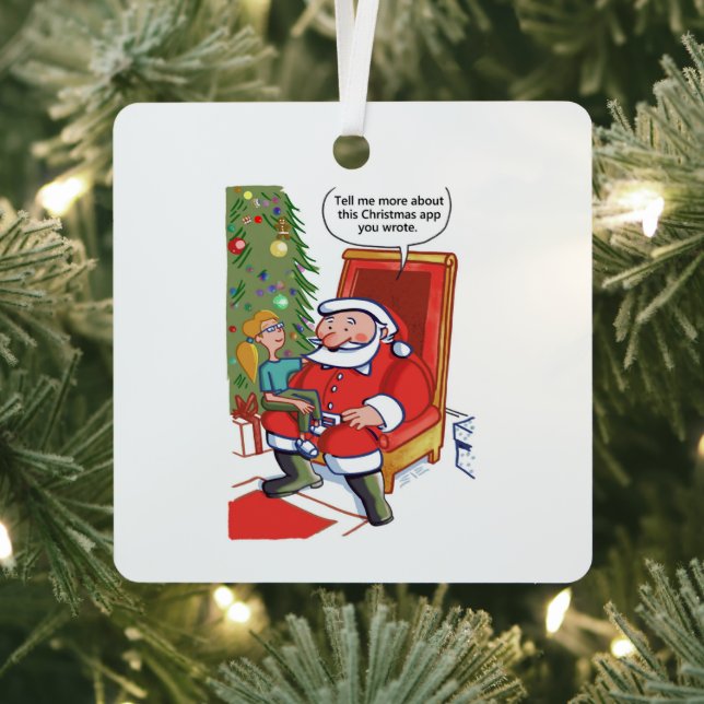 Christmas Business Partners square metal ornament (Insitu)