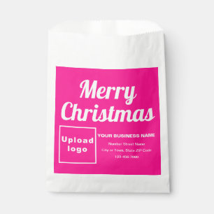 Christmas Business Pink Background Paper Bag