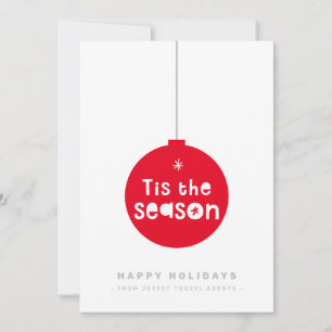 CHRISTMAS BUSINESS THANKS modern simple red bauble Invitation
