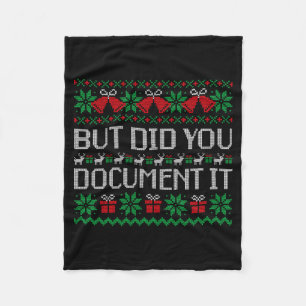 Christmas But Did You Doent It Ugly Office Party S Fleece Blanket