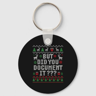 Christmas But Did You Doent It Ugly Office Sweater Keychain