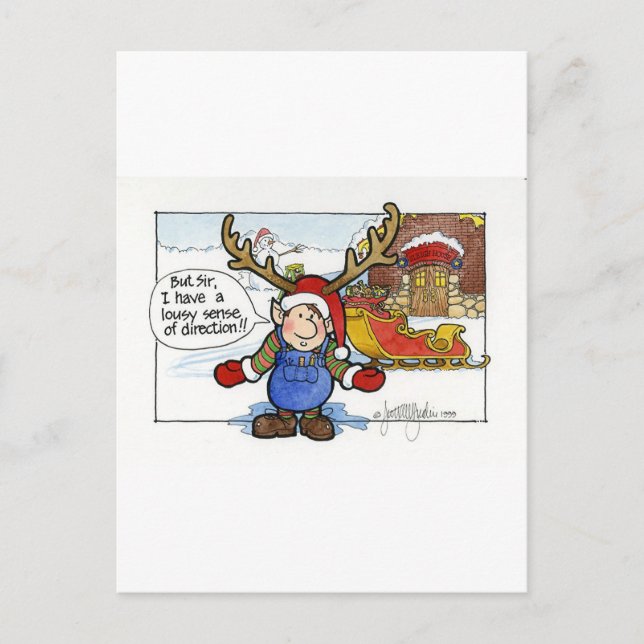 Christmas "But Sir" Cartoon No. 2 Holiday Postcard (Front)