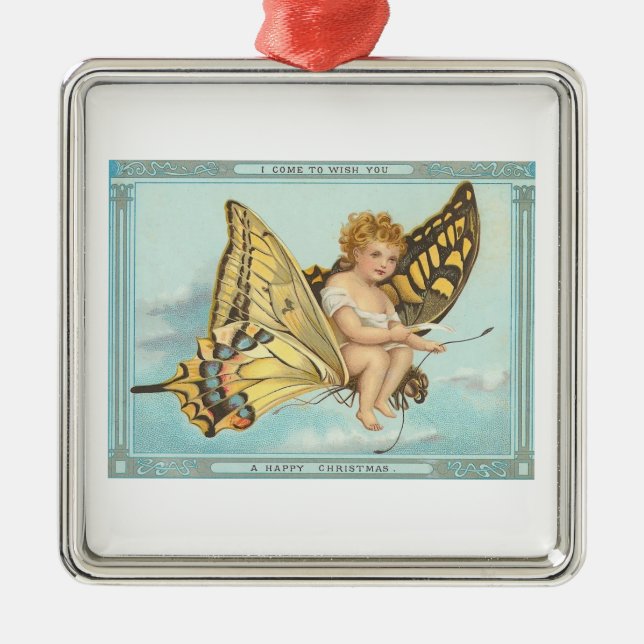 Christmas Butterfly Metal Ornament (Front)