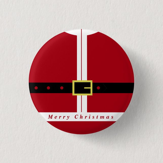 Christmas Button Gift Funny Santa Claus Design (Front)