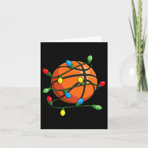 Christmas Bysketbyll Byll Xmas Lights Fun Boys Men Card