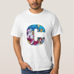 CHRISTMAS C LETTER / INSPIRED SANTA MONOGRAM T-Shirt