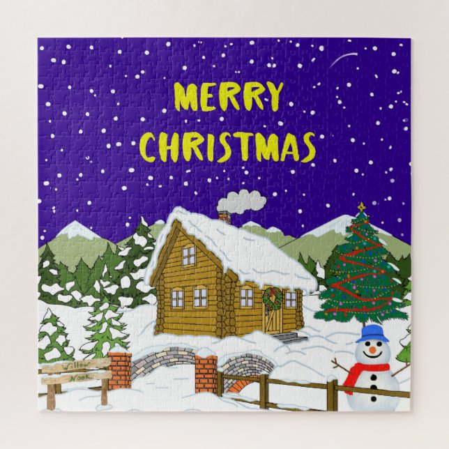 Christmas Cabin Jigsaw Puzzle (Vertical)