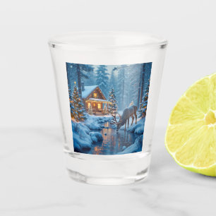 Christmas Cabin Shot Glass