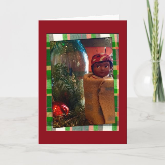 "Christmas Cabin Skookum Doll" Note Card (Front)