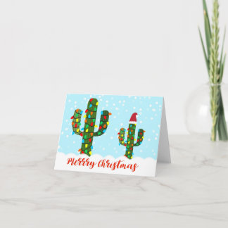 Christmas Cactus, Decorated Cactus Christmas Card