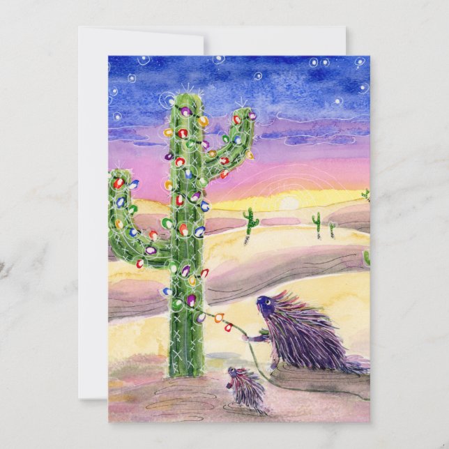 Christmas Cactus Holiday Card (Front)