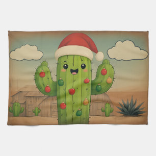 Christmas Cactus Kitchen Towel