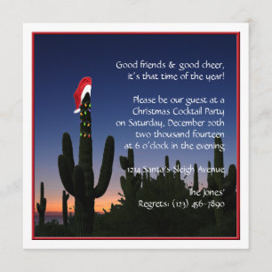 Christmas Cactus Party Invitation