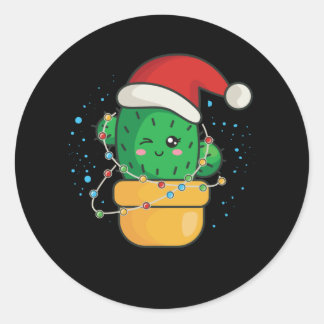 Christmas Cactus Succulent Classic Round Sticker