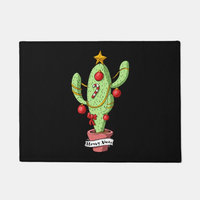 Christmas Cactus Tree Doormat (Front)
