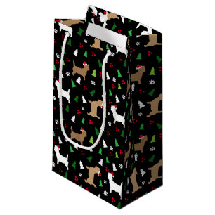 Christmas Cairn Terrier Dog Howliday Tree Small Gift Bag