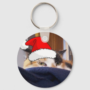 Christmas Calico Cat Keychain