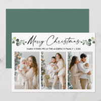 Christmas Calligraphy Ink Watercolor Eucalyptus