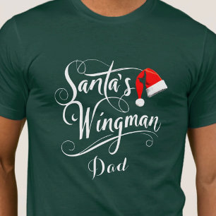 Christmas calligraphy Santa’s Wingman editable T-Shirt