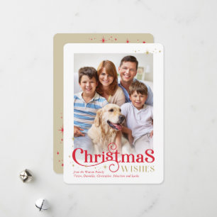 CHRISTMAS calligraphy stylish festive modern photo Holiday Card